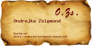 Ondrejka Zsigmond névjegykártya